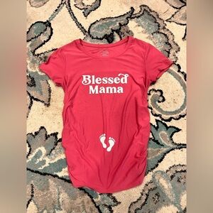 Maternity Blessed Mama pink maternity Shirt size small